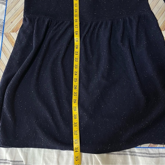 LOFT PETITES Flecked Button Back Swing Dress Dark Navy Blue Sz Lg Casual Comfy - Picture 11 of 11